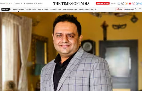 Dr. Md. Mubasheer Ali featured in The Times of India — The Faces of Modern India, Dr. Ali's True Care Clinics, Manikonda & Shaikpet, Hyderabad